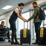 Flight Attendant gate checking luggage