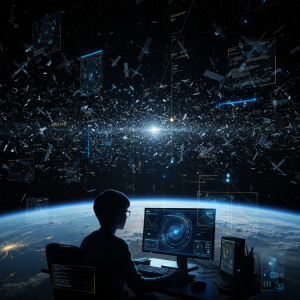 Visualization of faint space debris objects mapped around Earth by a student researcher