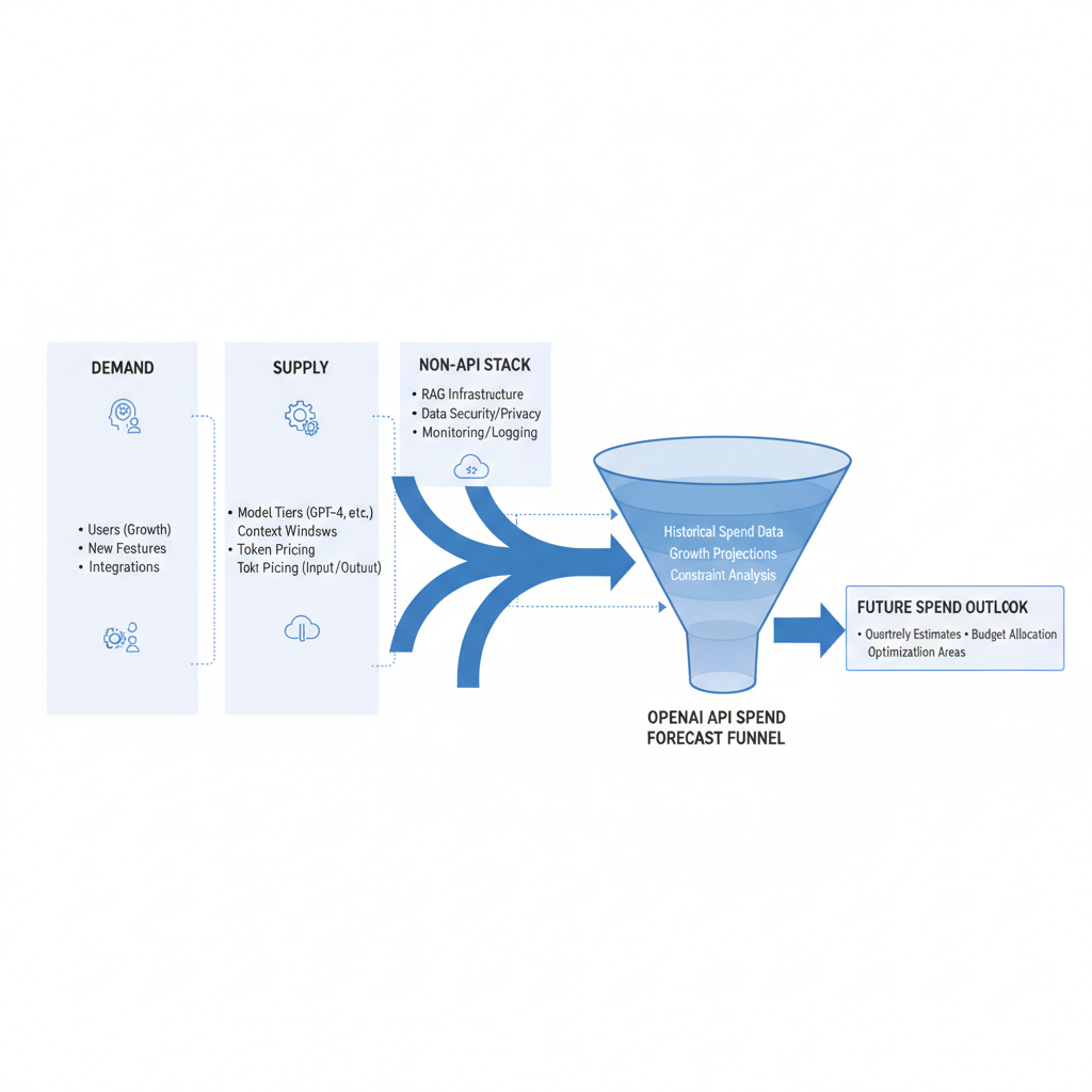 Infographic of drivers shaping an OpenAI spending forecast
