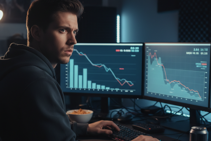 Streamer dashboard with viewer metrics declining after Twitch viewbot crackdown